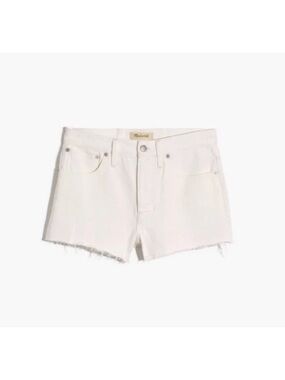Madewell Relaxed Denim Shorts Tile White Size 26 Raw Hem